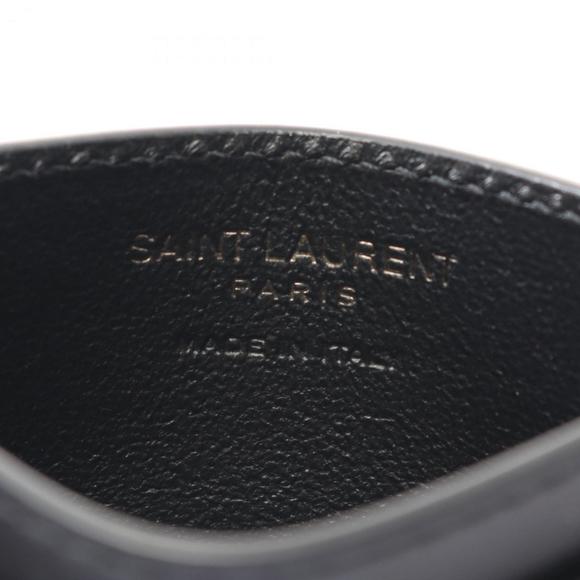 Saint Laurent Tiny Cassandra Business Card Holder/Card Case Leather Men's Black - Picture 5 of 6